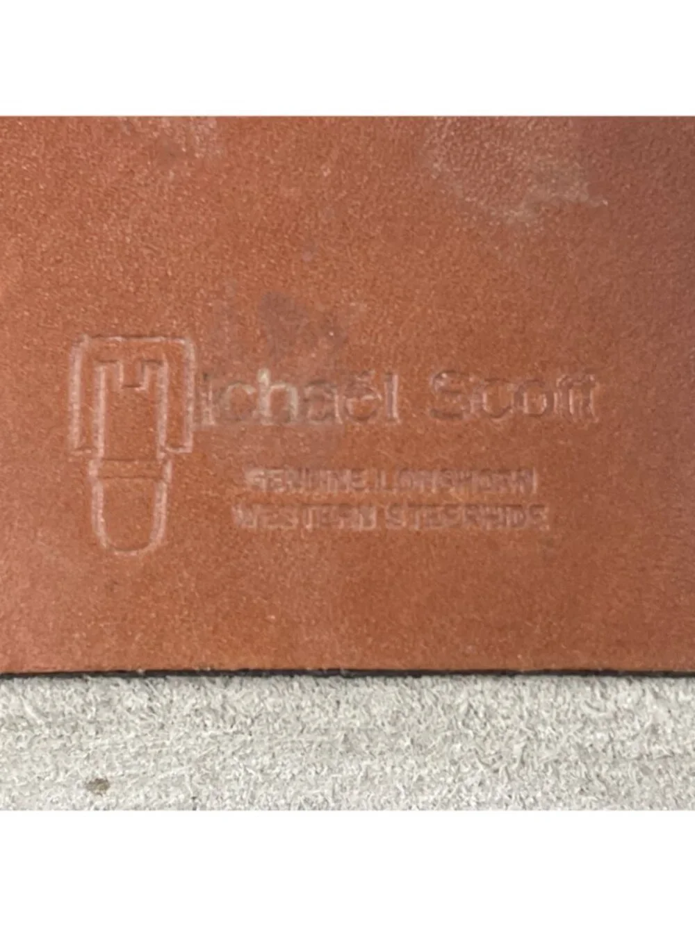 I.Magnin Michael Scott Leather Briefcase Tapestry Look Steerhide Bag Key Vintage
